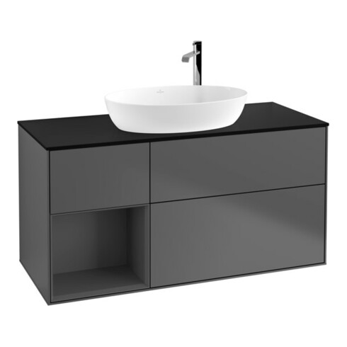 V&B Waschtischunterschrank Finion 120cm, Pl b m, Rg A m Lac, Anthrac. m