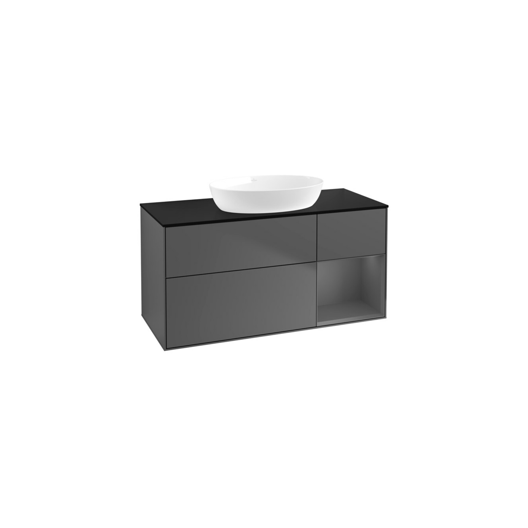 V&B Waschtischunterschrank Finion 120cm, Pl b m, Rg A m Lac, Anthrac. m ; Villeroy & Boch