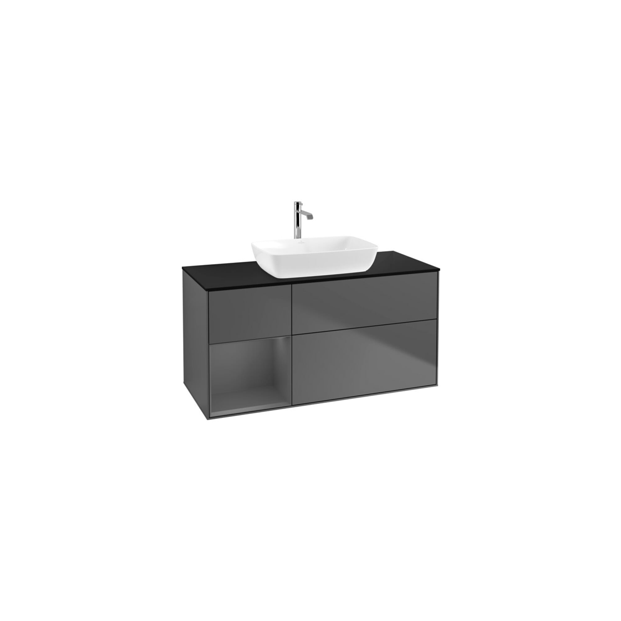 V&B Waschtischunterschrank Finion 120cm, Pl b m, Rg A m Lac, Anthrac. m ; Villeroy & Boch