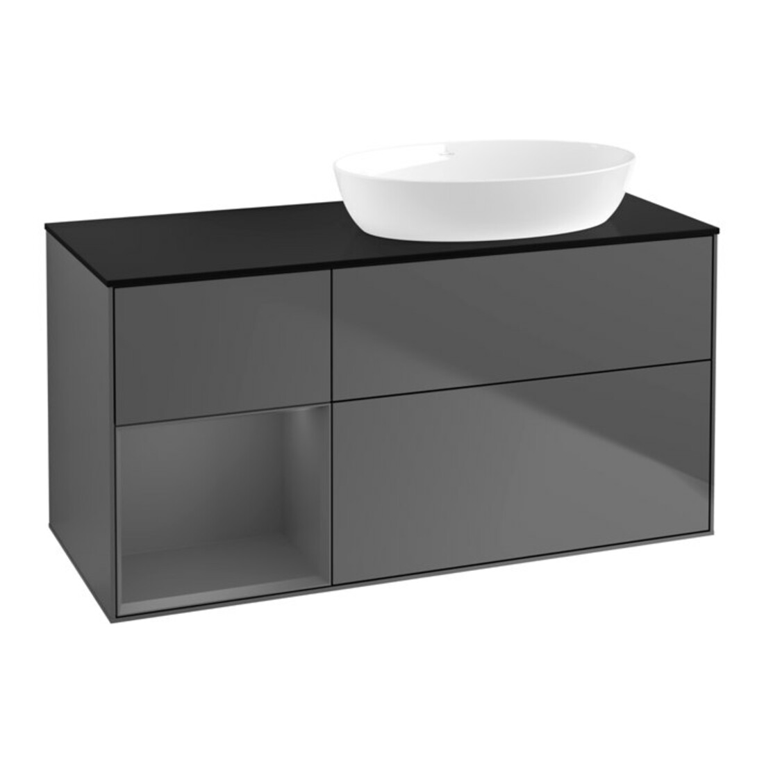 V&B Waschtischunterschrank Finion 120cm, Pl b m, Rg A m Lac, Anthrac. m