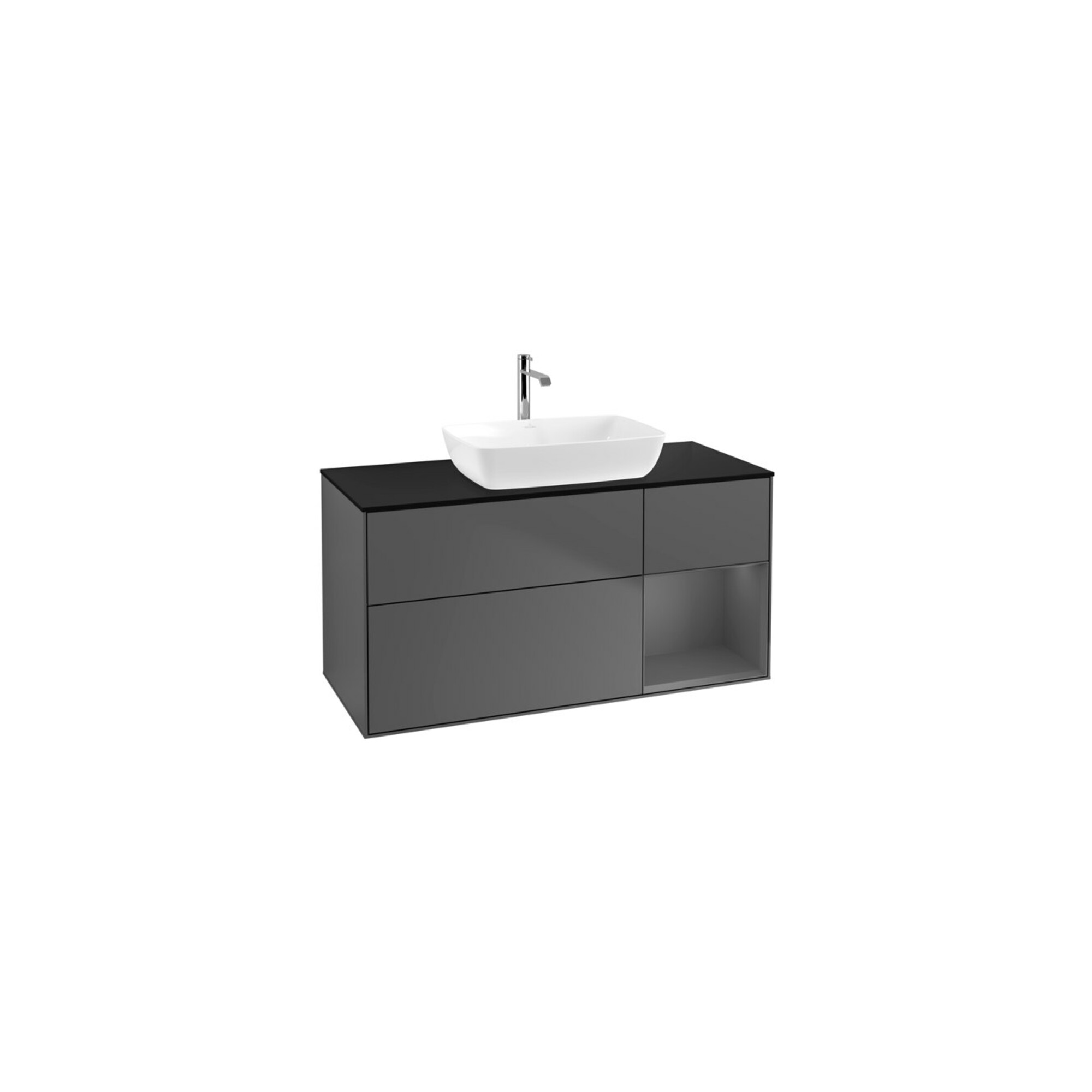 V&B Waschtischunterschrank Finion 120cm, Pl b m, Rg A m Lac, Anthrac. m ; Villeroy & Boch