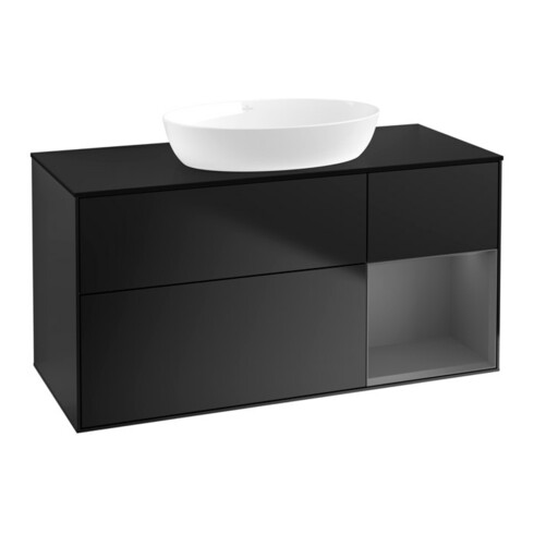V&B Waschtischunterschrank Finion 120cm, Pl b m, Rg A m Lac, bla m Lac