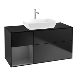 V&B Waschtischunterschrank Finion 120cm, Pl b m, Rg A m Lac, bla m Lac