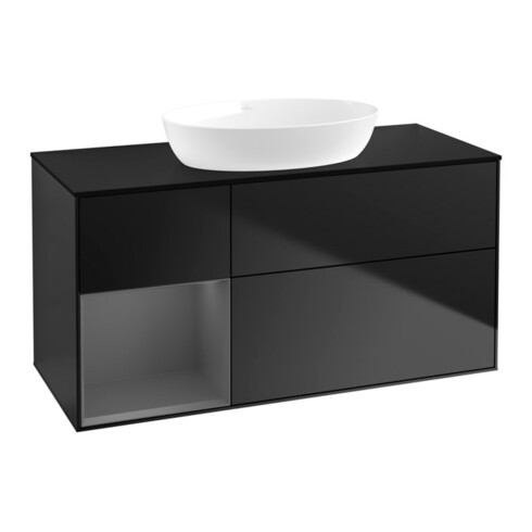 V&B Waschtischunterschrank Finion 120cm, Pl b m, Rg A m Lac, bla m Lac