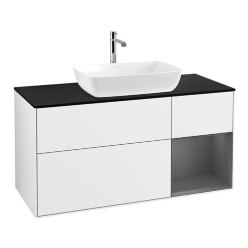 V&B Waschtischunterschrank Finion 120cm, Pl b m, Rg A m Lac, glo wh. Lac