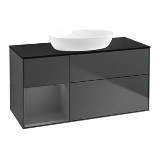 V&B Waschtischunterschrank Finion 120cm, Pl b m, Rg A m Lac, md bl. m Lac