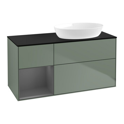 V&B Waschtischunterschrank Finion 120cm, Pl b m, Rg A m Lac, Oli. m Lac