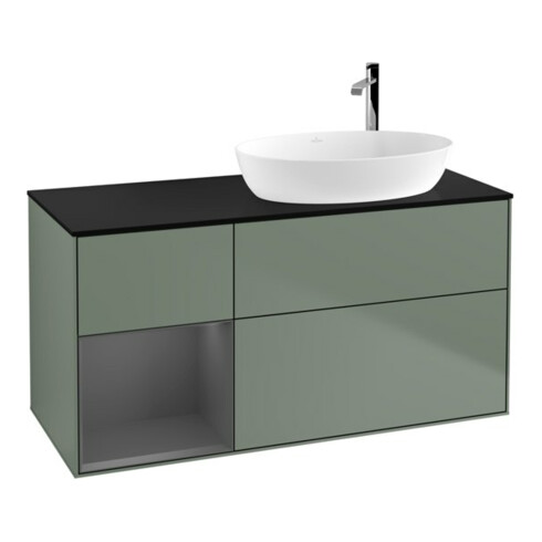 V&B Waschtischunterschrank Finion 120cm, Pl b m, Rg A m Lac, Oli. m Lac