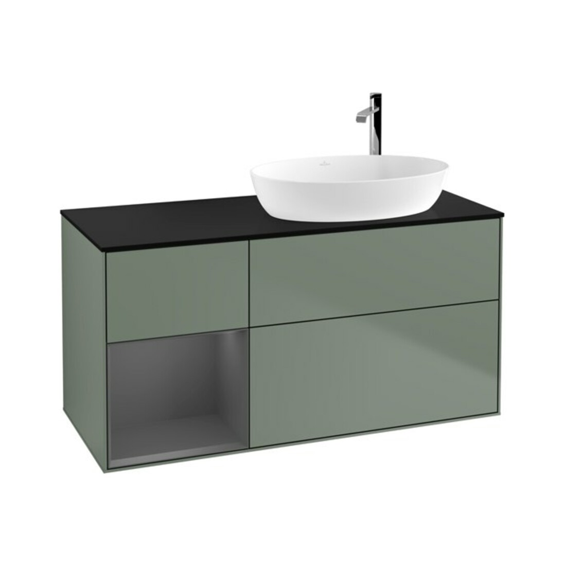 V&B Waschtischunterschrank Finion 120cm, Pl b m, Rg A m Lac, Oli. m Lac