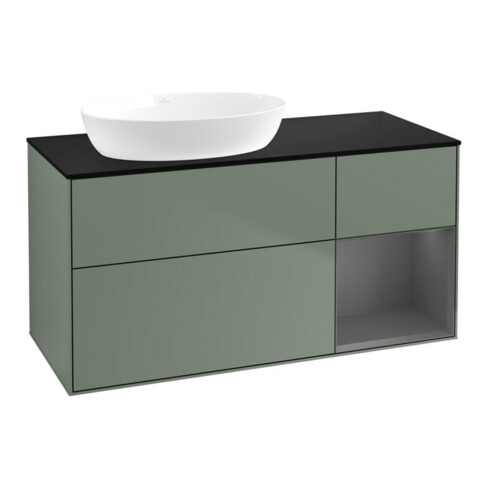 V&B Waschtischunterschrank Finion 120cm, Pl b m, Rg A m Lac, Oli. m Lac