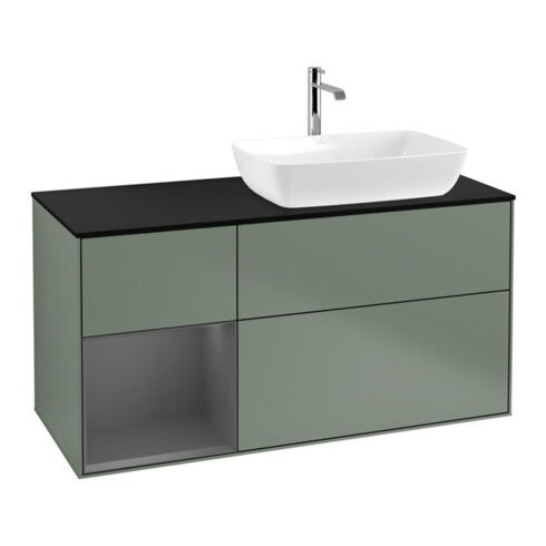 V&B Waschtischunterschrank Finion 120cm, Pl b m, Rg A m Lac, Oli. m Lac