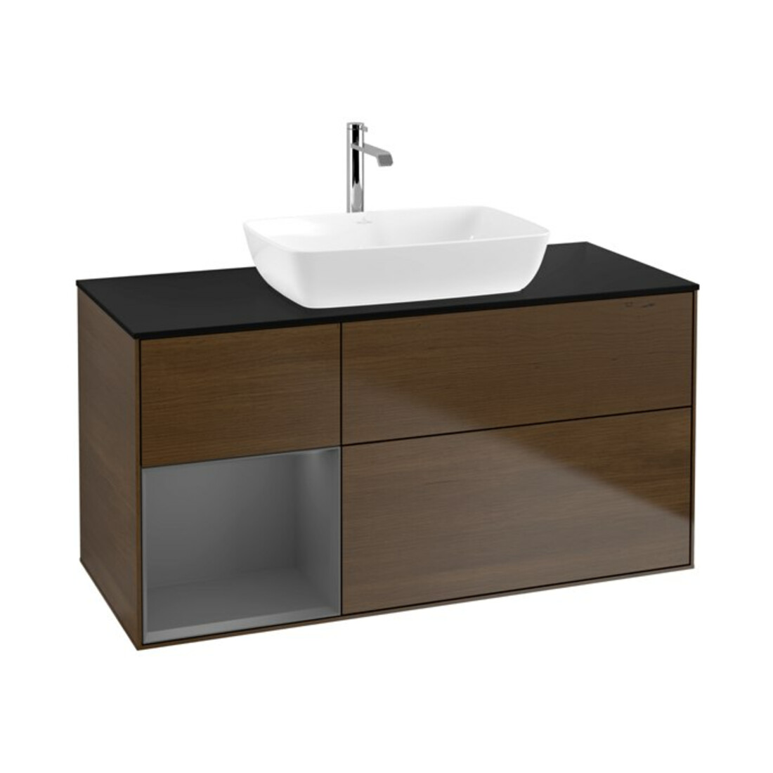 V&B Waschtischunterschrank Finion 120cm, Pl b m, Rg A m Lac, wal ven