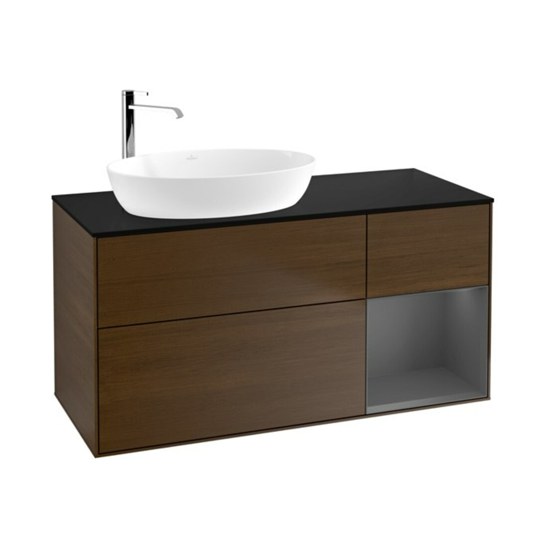 V&B Waschtischunterschrank Finion 120cm, Pl b m, Rg A m Lac, wal ven