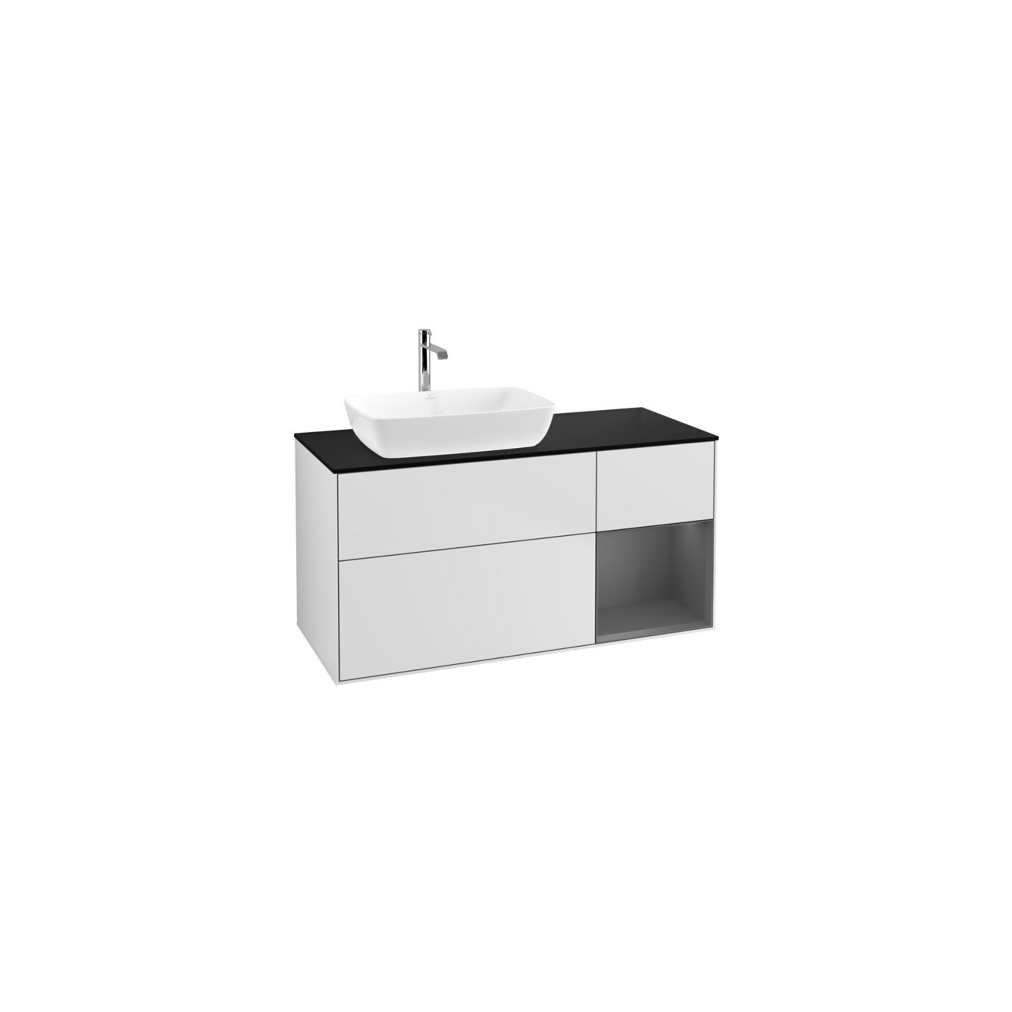 V&B Waschtischunterschrank Finion 120cm, Pl b m, Rg A m Lac, wh. m Lac ; Villeroy & Boch