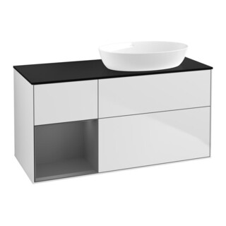 V&B Waschtischunterschrank Finion 120cm, Pl b m, Rg A m Lac, wh. m Lac
