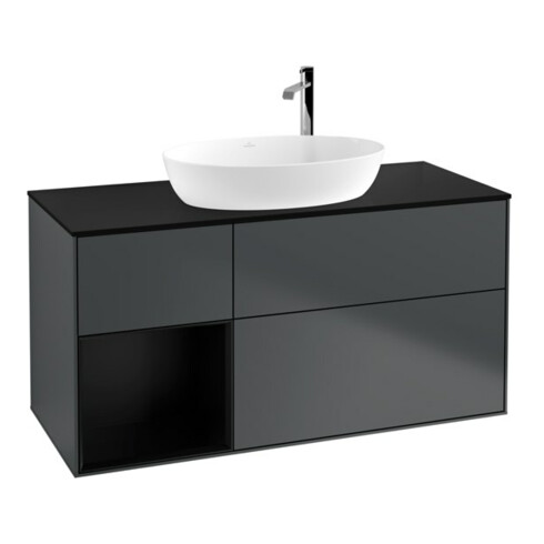 V&B Waschtischunterschrank Finion 120cm, Pl b m, Rg b m Lac, md bl. m Lac