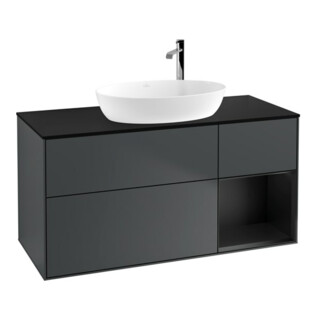 V&B Waschtischunterschrank Finion 120cm, Pl b m, Rg b m Lac, md bl. m Lac