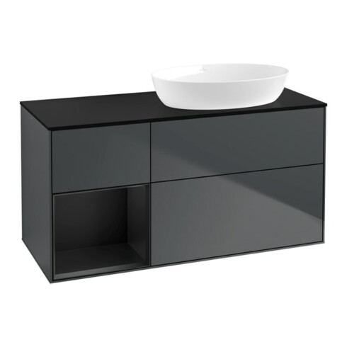 V&B Waschtischunterschrank Finion 120cm, Pl b m, Rg b m Lac, md bl. m Lac