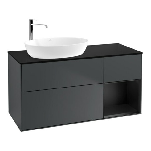 V&B Waschtischunterschrank Finion 120cm, Pl b m, Rg b m Lac, md bl. m Lac