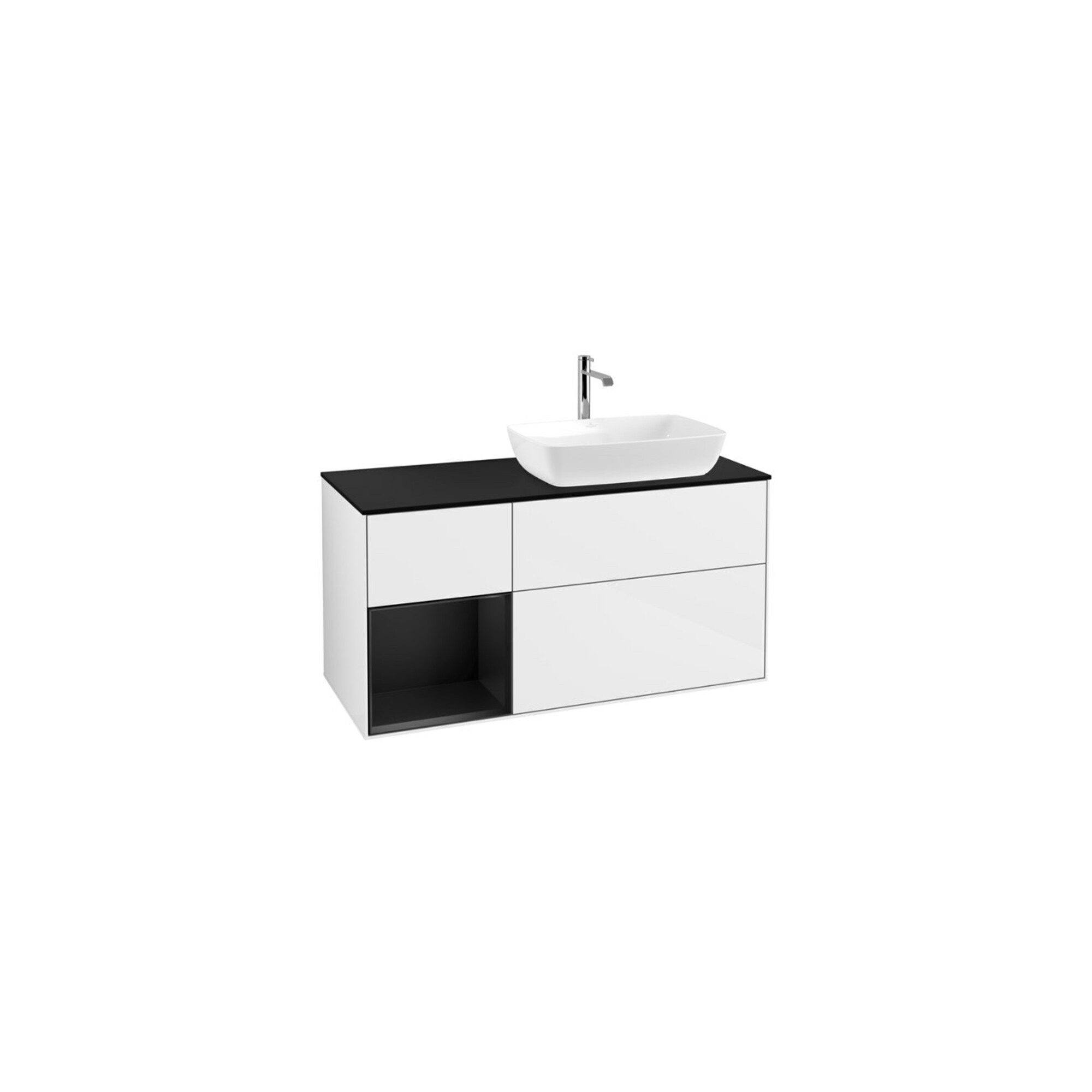 V&B Waschtischunterschrank Finion 120cm, Pl b m, Rg bla m Lac, glo wh. Lac ; Villeroy & Boch