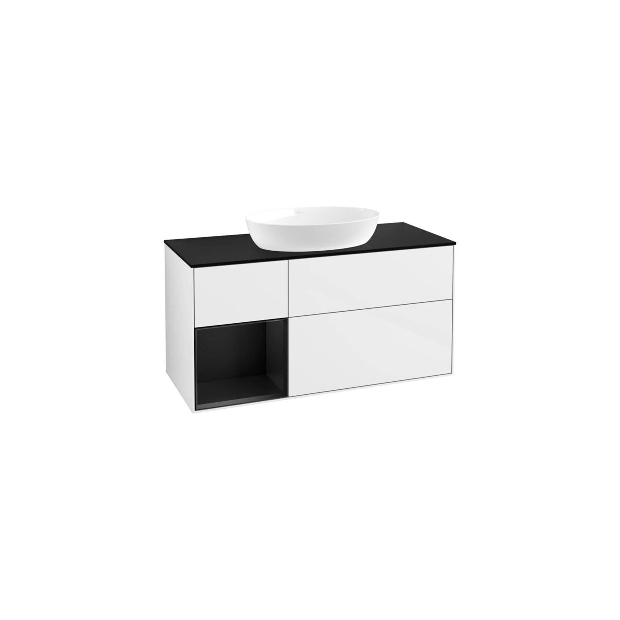 V&B Waschtischunterschrank Finion 120cm, Pl b m, Rg bla m Lac, glo wh. Lac ; Villeroy & Boch