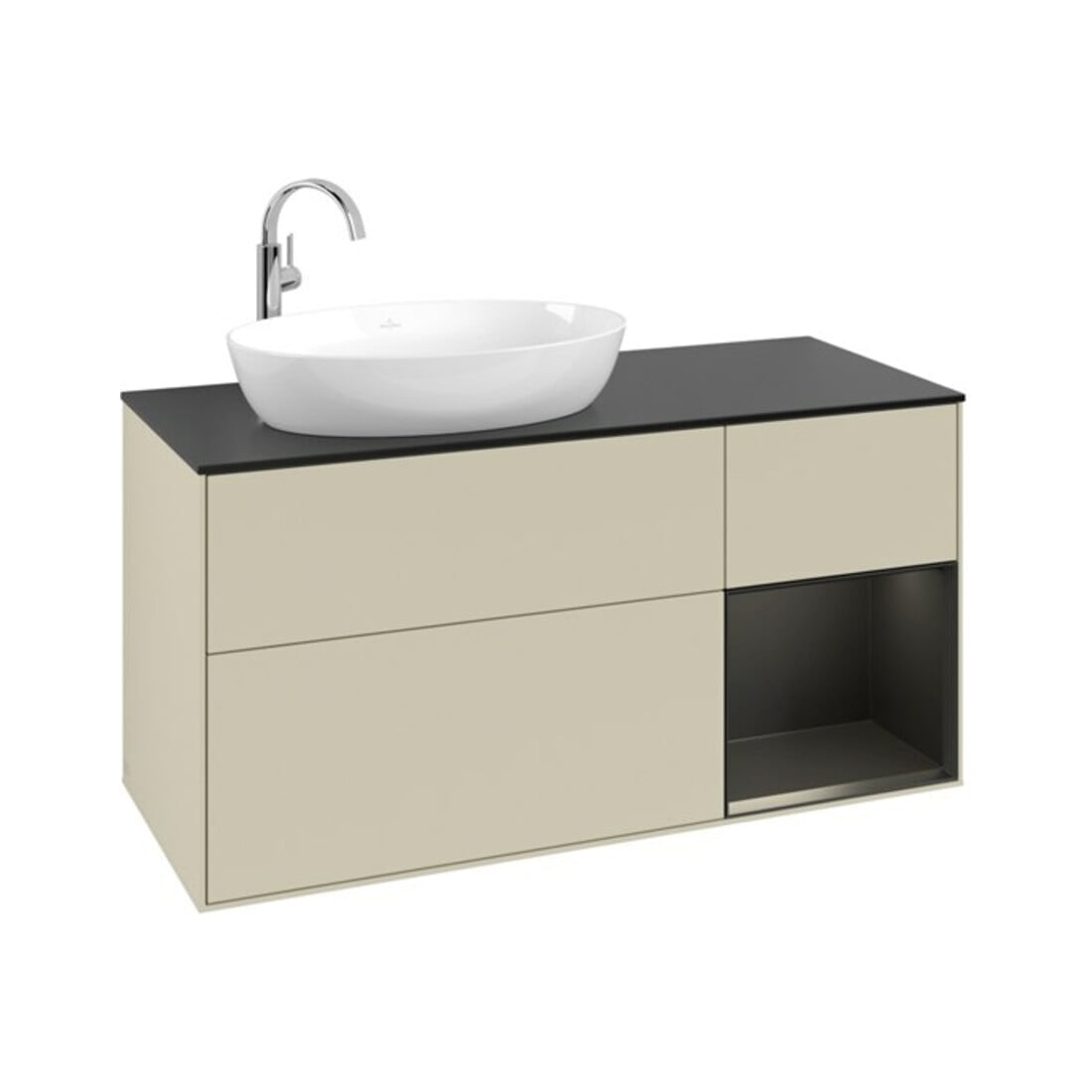 V&B Waschtischunterschrank Finion 120cm, Pl b m, Rg bla m Lac, si Gr m Lac