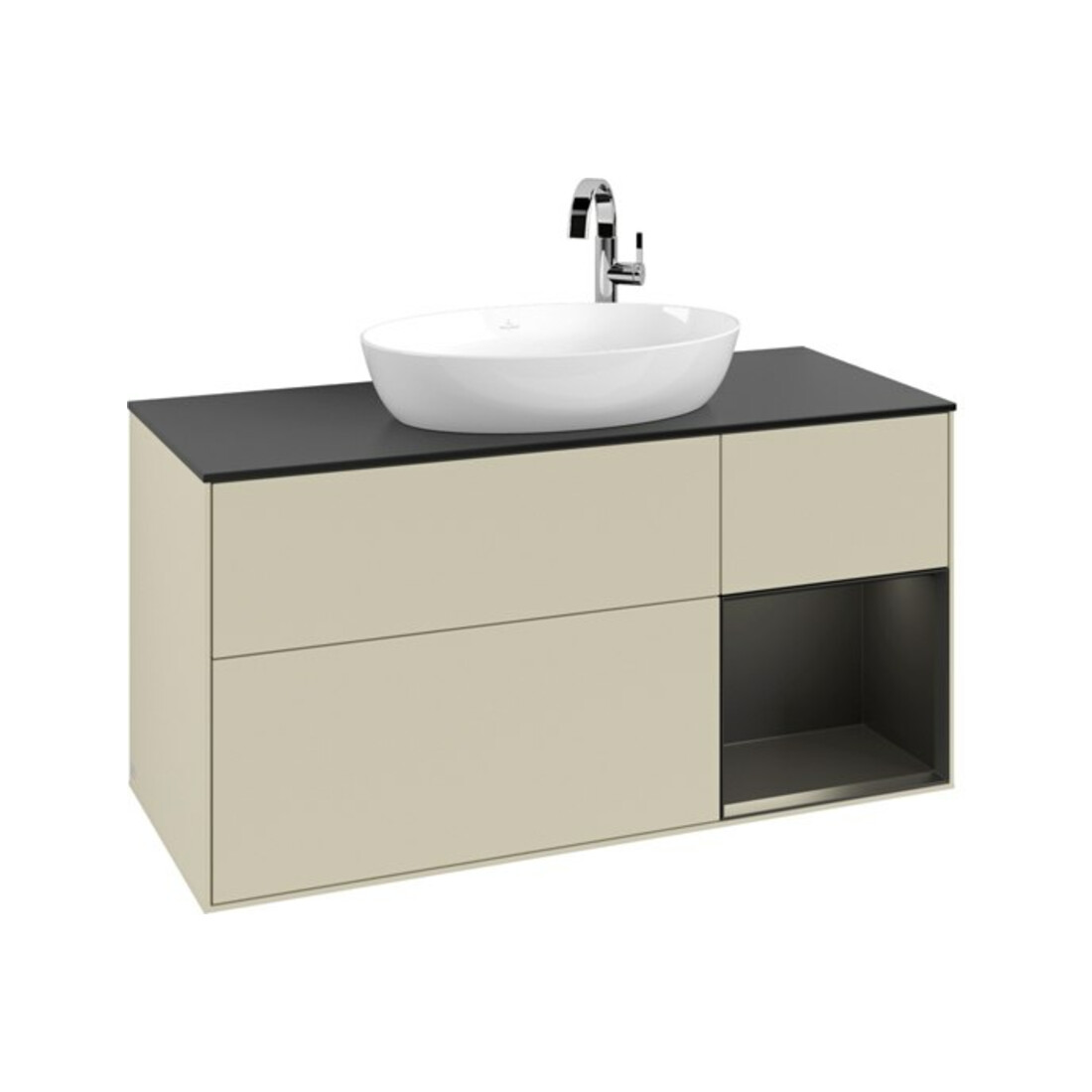 V&B Waschtischunterschrank Finion 120cm, Pl b m, Rg bla m Lac, si Gr m Lac