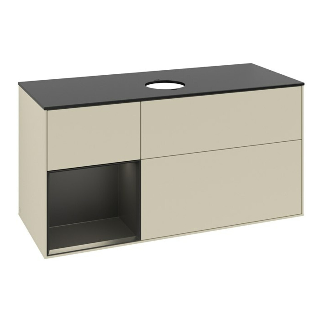 V&B Waschtischunterschrank Finion 120cm, Pl b m, Rg bla m Lac, si Gr m Lac