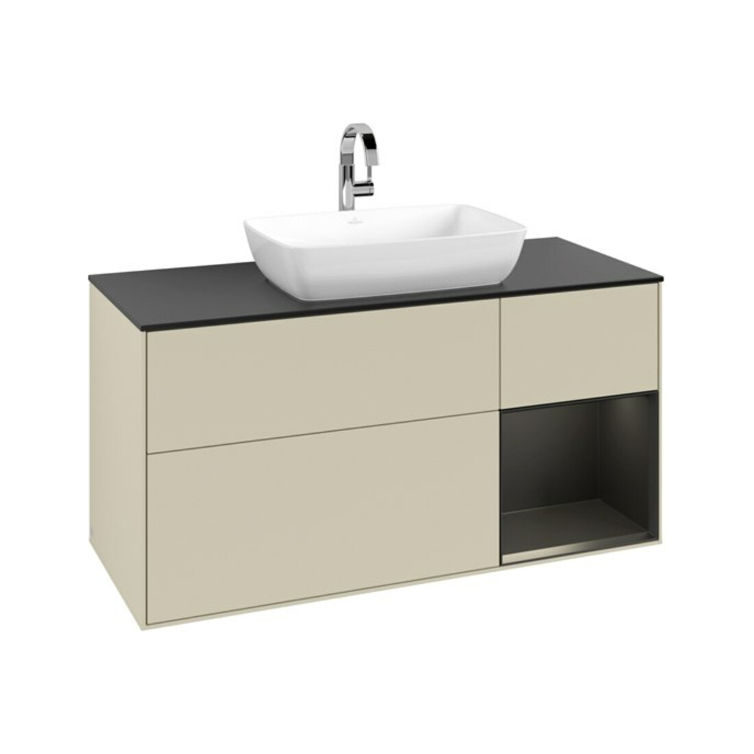 V&B Waschtischunterschrank Finion 120cm, Pl b m, Rg bla m Lac, si Gr m Lac