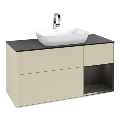 V&B Waschtischunterschrank Finion 120cm, Pl b m, Rg bla m Lac, si Gr m Lac