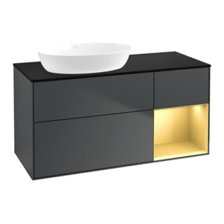 V&B Waschtischunterschrank Finion 120cm, Pl b m, Rg g m Lac, md bl. m Lac