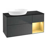 V&B Waschtischunterschrank Finion 120cm, Pl b m, Rg g m Lac, md bl. m Lac