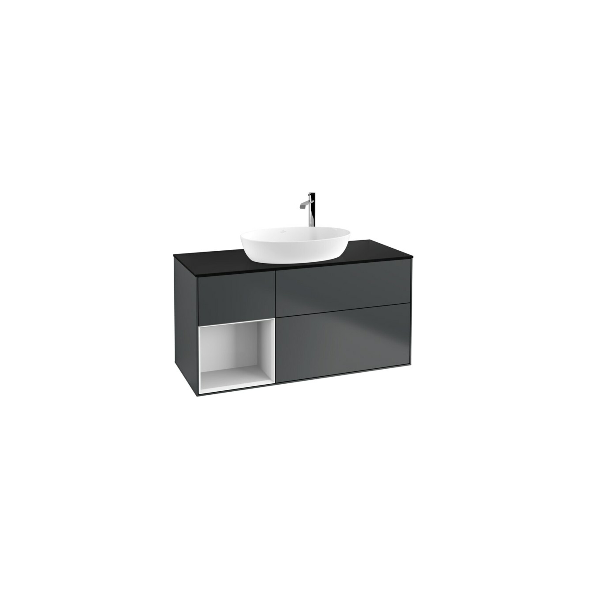 V&B Waschtischunterschrank Finion 120cm, Pl b m, Rg g w Lac, md bl. m Lac ; Villeroy & Boch