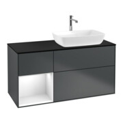 V&B Waschtischunterschrank Finion 120cm, Pl b m, Rg g w Lac, md bl. m Lac