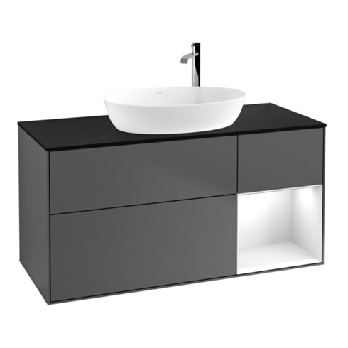 V&B Waschtischunterschrank Finion 120cm, Pl b m, Rg g wh. Lac, Anthrac. m