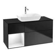 V&B Waschtischunterschrank Finion 120cm, Pl b m, Rg glo wh. Lac, bla m Lac