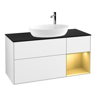 V&B Waschtischunterschrank Finion 120cm, Pl b m, Rg gol m Lac, glo wh. Lac