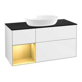 V&B Waschtischunterschrank Finion 120cm, Pl b m, Rg gol m Lac, glo wh. Lac