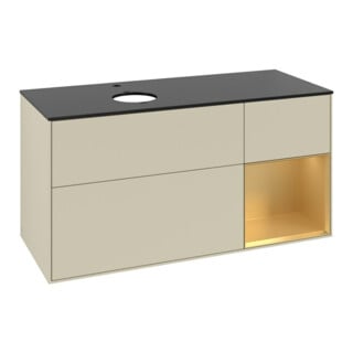 V&B Waschtischunterschrank Finion 120cm, Pl b m, Rg gol m Lac, si Gr m Lac