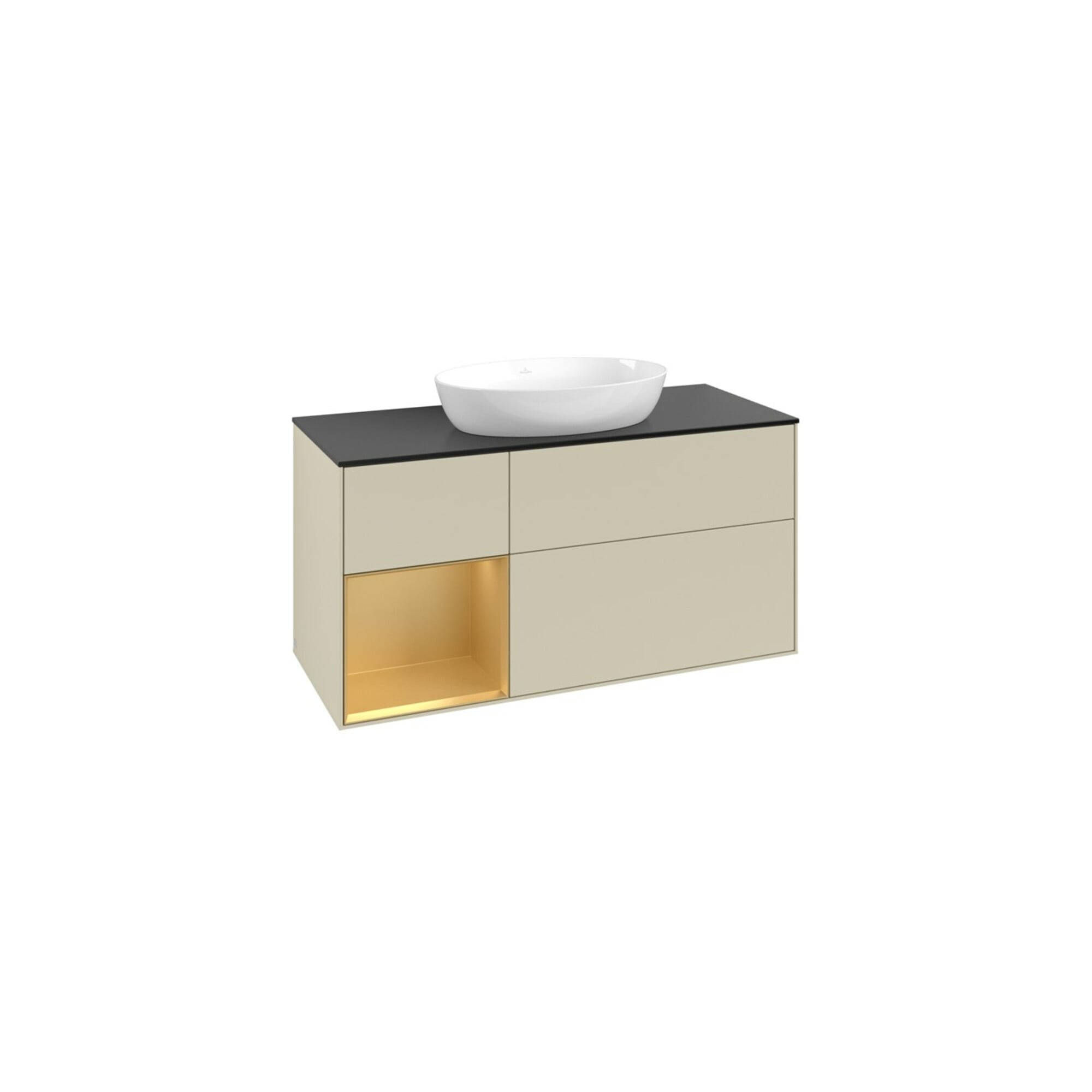 V&B Waschtischunterschrank Finion 120cm, Pl b m, Rg gol m Lac, si Gr m Lac ; Villeroy & Boch