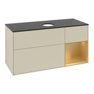 V&B Waschtischunterschrank Finion 120cm, Pl b m, Rg gol m Lac, si Gr m Lac