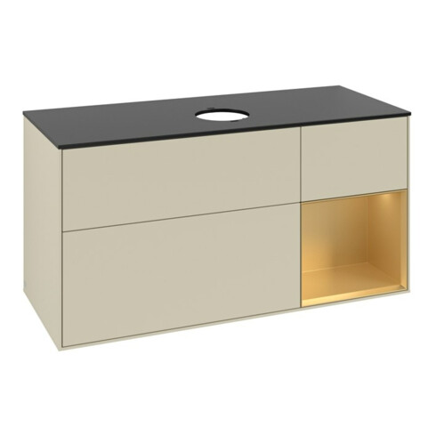 V&B Waschtischunterschrank Finion 120cm, Pl b m, Rg gol m Lac, si Gr m Lac