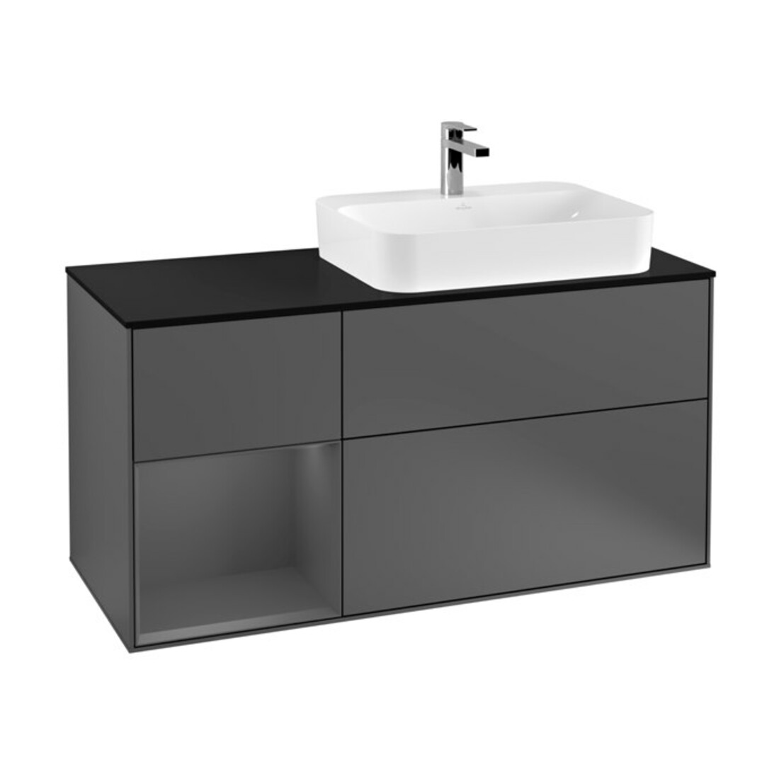 V&B Waschtischunterschrank Finion 120cm, Pl b m, Rg l A m, Anthrac. m
