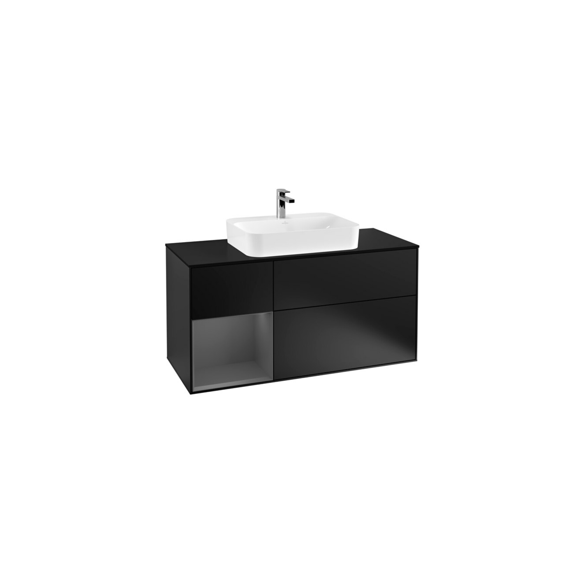 V&B Waschtischunterschrank Finion 120cm, Pl b m, Rg l A m, bla m Lac ; Villeroy & Boch