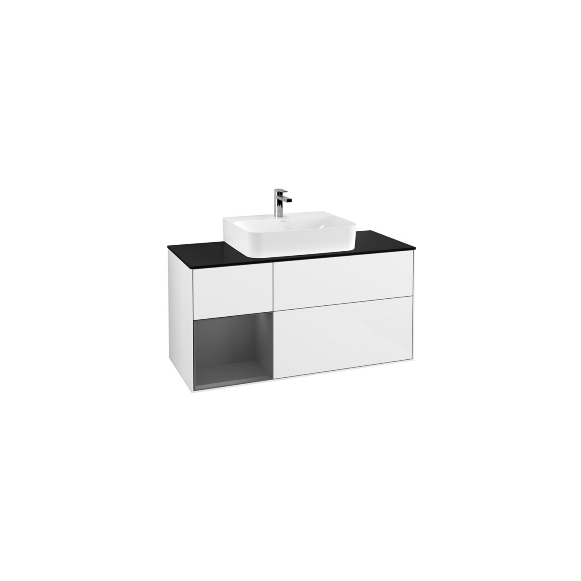 V&B Waschtischunterschrank Finion 120cm, Pl b m, Rg l A m, glo wh. Lac ; Villeroy & Boch