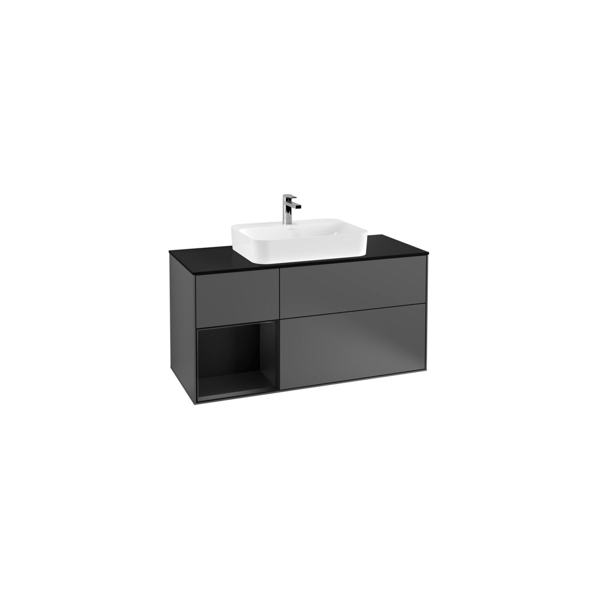 V&B Waschtischunterschrank Finion 120cm, Pl b m, Rg l b m Lac, Anthrac. m ; Villeroy & Boch