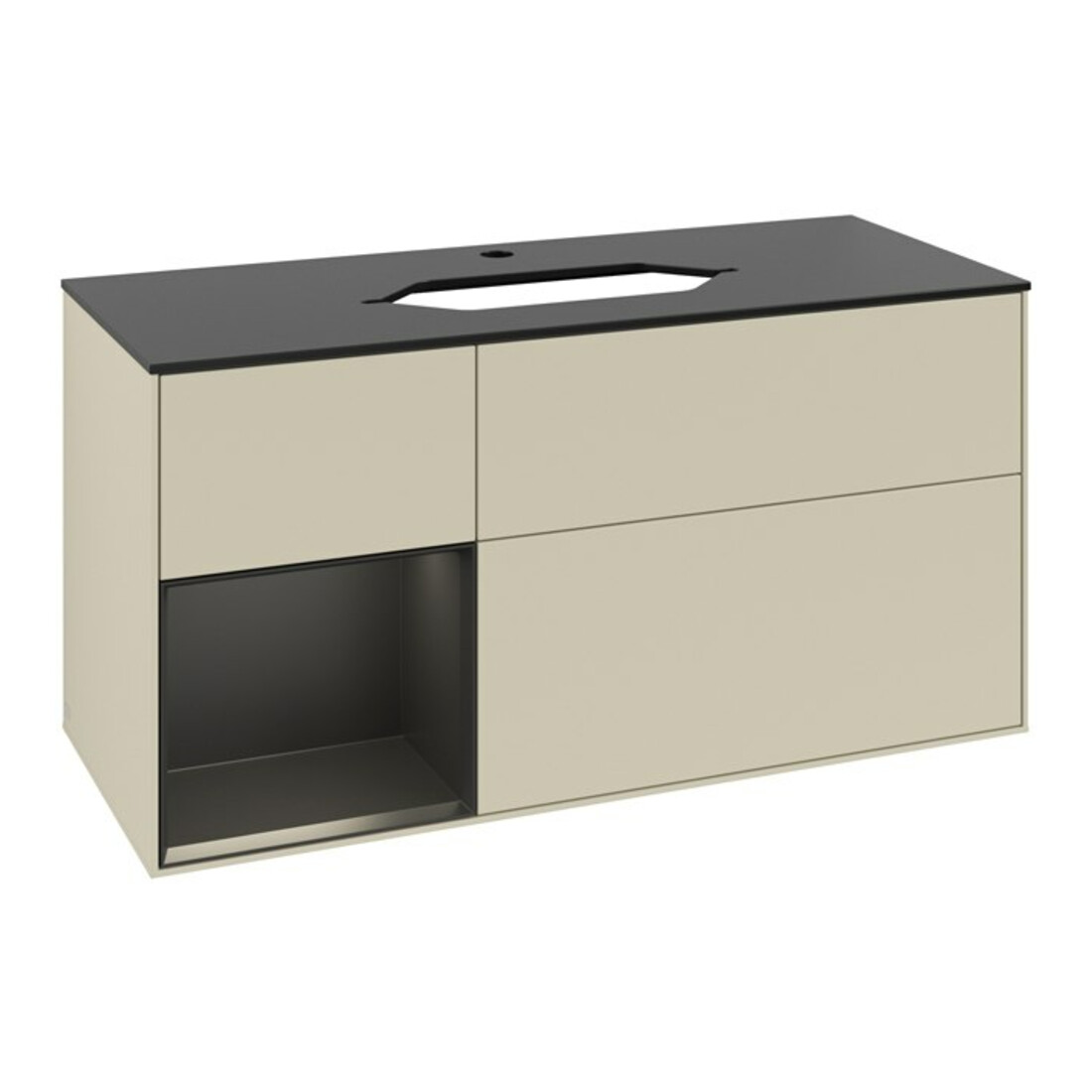 V&B Waschtischunterschrank Finion 120cm, Pl b m, Rg l b m Lac, si Gr m Lac