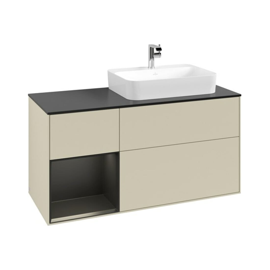 V&B Waschtischunterschrank Finion 120cm, Pl b m, Rg l b m Lac, si Gr m Lac