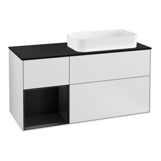V&B Waschtischunterschrank Finion 120cm, Pl b m, Rg l bla m Lac, wh. m Lac