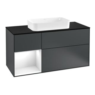 V&B Waschtischunterschrank Finion 120cm, Pl b m, Rg l g w La, md bl. m Lac